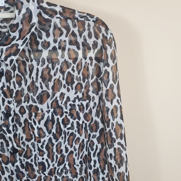 Equipment Signature Blouse in Leopard Size S - Picture 2 of 12